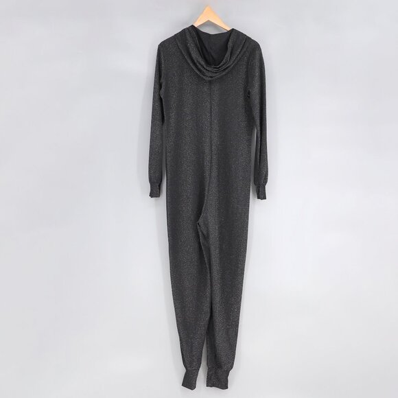SAVAGE X FENTY Sleep & Shine Hooded Onesie Shimmery Black Caviar Size L - Picture 4 of 9
